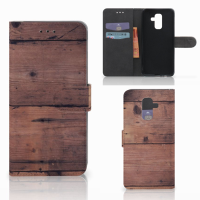 Samsung Galaxy A6 Plus 2018 | Book Style Case | Old Wood