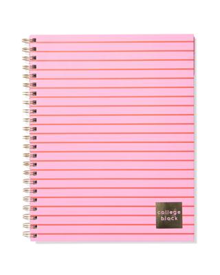 HEMA Collegeblok A4 Gelinieerd Strepen Rood-roze