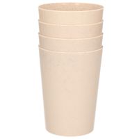 16x drinkbekers van afbreekbaar materiaal 500 ml in het eco-beige - thumbnail