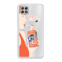 Peach please!: Samsung Galaxy A22 4G Transparant Hoesje
