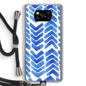 Blauwe pijlen: Xiaomi Poco X3 NFC Transparant Hoesje met koord