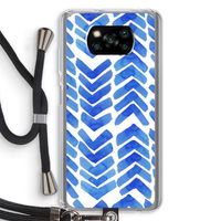 Blauwe pijlen: Xiaomi Poco X3 NFC Transparant Hoesje met koord