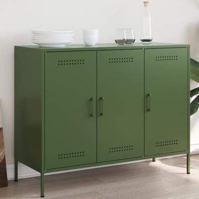 Dressoir 100,5x39x79 cm staal olijfgroen