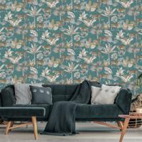 DUTCH WALLCOVERINGS DUTCH WALLCOVERINGS Behang Leopard blauw en beige - thumbnail