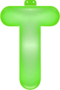 Opblaasbare letter T groen   -