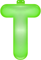 Opblaasbare letter T groen   - - thumbnail