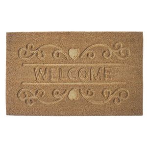 Deurmat/droogloopmat kokosvezel welcome sierlijk motief 75 x 45 cm   -