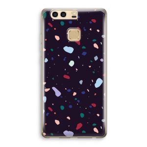 Dark Rounded Terrazzo: Huawei P9 Transparant Hoesje