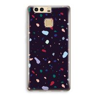 Dark Rounded Terrazzo: Huawei P9 Transparant Hoesje