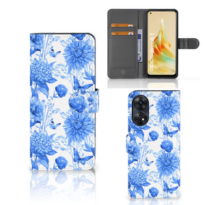 Hoesje voor OPPO Reno8 T 4G Flowers Blue