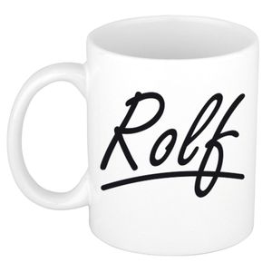 Naam cadeau mok / beker Rolf met sierlijke letters 300 ml   -