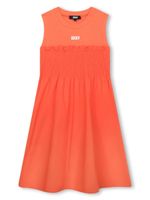 Dkny Kids robe froncée à logo imprimé - Orange