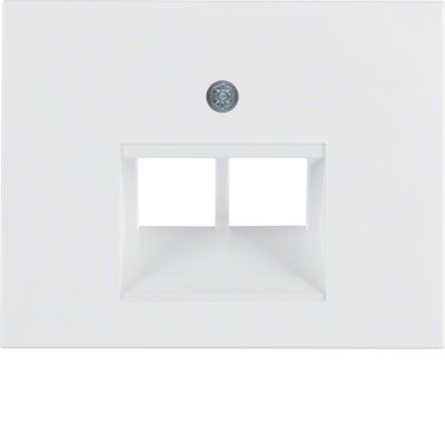Centraalplaat UAE doos 2 x RJ45 Berker K1 polar wit 14097009