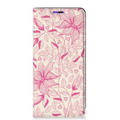 Samsung Galaxy A22 4G | M22 Smart Cover Pink Flowers Samsung Galaxy A22 4G | M22 Smart Cover Pink Flowers