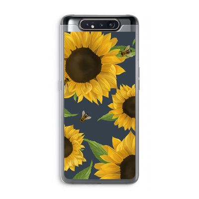 Sunflower and bees: Samsung Galaxy A80 Transparant Hoesje