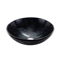 Saniclass Pesca black grey Waskom - 42x42x14.5cm - rond - gehard glas - grijs zwart BMGS-Y8085