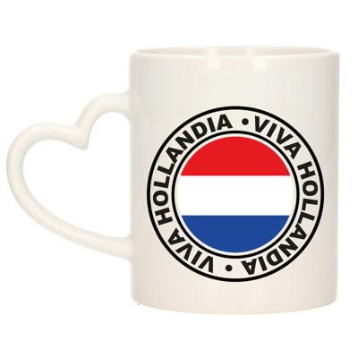 Cadeau koffiemok Viva Hollandia - vlag - I love - 300 ml - keramiek