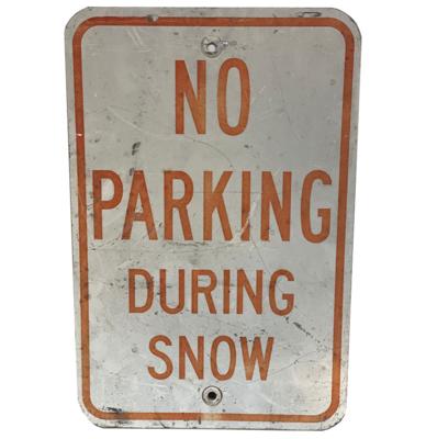 No Parking During Snow Straatbord - Origineel