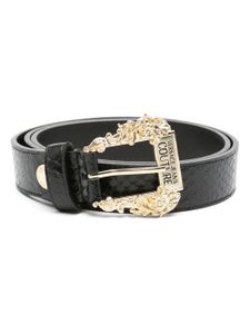 Versace Jeans Couture ceinture gravée à effet peau de serpent - Noir