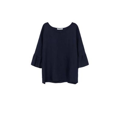 Violeta by Mango top marineblauw Violeta by Mango top marineblauw