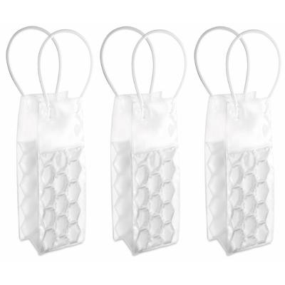 Wijnfles koeltas 25 x 10 cm - 3x - Handige koeltassen - voor wijnflessen / frisdrankflessen