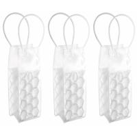 Wijnfles koeltas 25 x 10 cm - 3x - Handige koeltassen - voor wijnflessen / frisdrankflessen