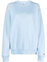 Sporty & Rich x Lacoste logo-embroidered sweatshirt - Bleu - thumbnail