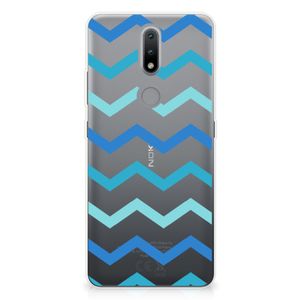 Nokia 2.4 TPU bumper Zigzag Blauw