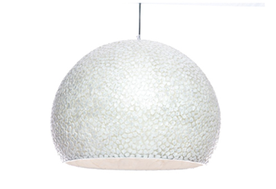 Hanglamp Wangi White Bol met open onderzijde