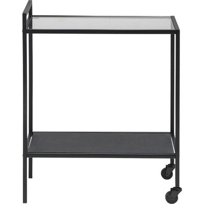 Serveertrolley San Diego zwart met glasplaat