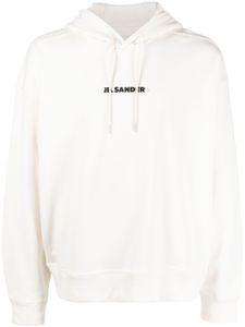 Jil Sander hoodie à lien de resserrage - Blanc