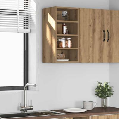Hangkast Riga 30x29,5x60 cm bewerkt hout artisanaal eikenkleur