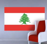 Muursticker vlag Libanon - thumbnail