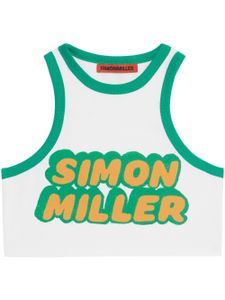 Simon Miller débardeur crop à logo imprimé - Blanc