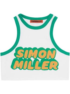Simon Miller débardeur crop à logo imprimé - Blanc