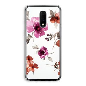 Geschilderde bloemen: OnePlus 7 Transparant Hoesje
