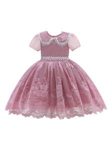 Tulleen robe Dolly à dentelle brodée - Rose