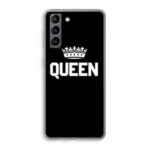 Queen zwart: Samsung Galaxy S21 Transparant Hoesje