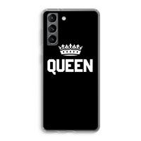 Queen zwart: Samsung Galaxy S21 Transparant Hoesje