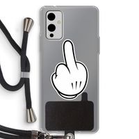 Middle finger white: OnePlus 9 Transparant Hoesje met koord