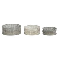 Mandenset DKD Home Decor 43 x 42 x 17 cm Metaal Aluminium Vintage