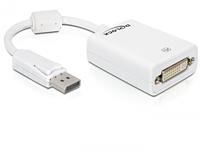 Delock 61765 DisplayPort / DVI Adapter [1x DisplayPort stekker - 1x DVI-bus 24+5-polig] Wit Met Ferrietkern 12.00 cm - thumbnail