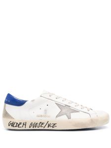 Golden Goose baskets en cuir Super-Star à effet usé - Blanc