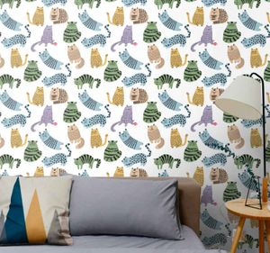 Slaapkamer behang Schattige katten illustratie