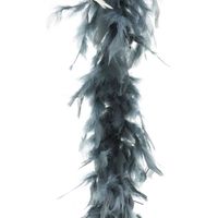 Boa kerstslinger veren grijs 200 cm kerstversiering - Kerstslingers - thumbnail