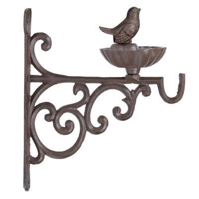 Esschert Design Vogelvoederbak - gietijzer - met haak - 19 cm - voederschaal - muurbeugel