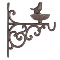 Esschert Design Vogelvoederbak - gietijzer - met haak - 19 cm - voederschaal - muurbeugel