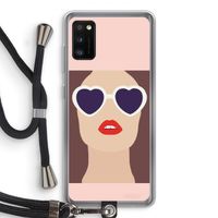 Red lips: Samsung Galaxy A41 Transparant Hoesje met koord
