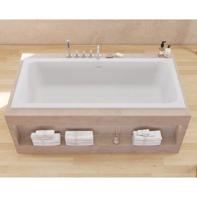 Inbouw Ligbad Ideavit SolidMind 180x80x54 cm Solid Surface Met Pop-up Waste Mat Wit Ideavit