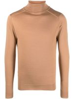 John Smedley roll-neck merino jumper - Marron